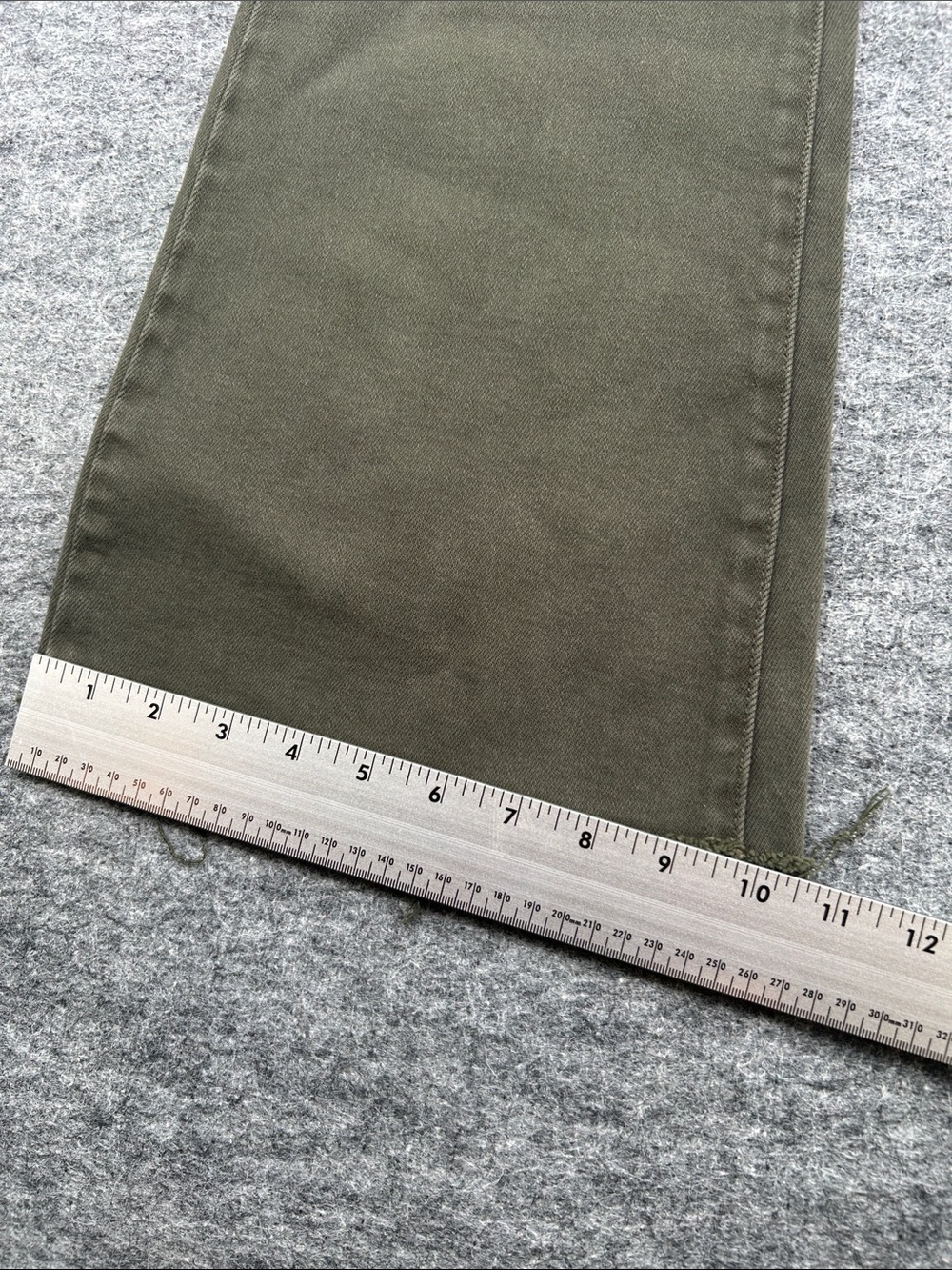 Cello Olive Green Denim Waistband Detail High Rise Flare Stretch Jean Size 7 - Picture 11 of 15